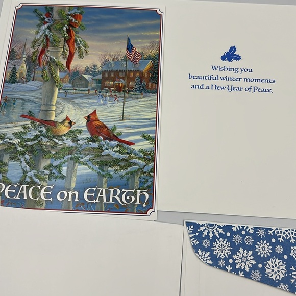 American Flag Patriotic Christmas Greeting Cards Card lot
 8 unused NEW USA - Picture 5 of 7